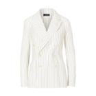 Ralph Lauren Striped Double-breasted Blazer Cream/black