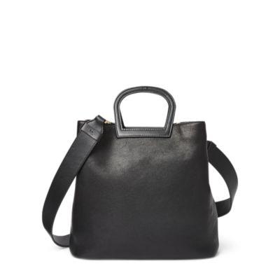 Ralph Lauren Horseshoe Mini Calfskin Tote Black