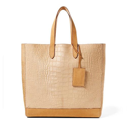 Ralph Lauren Embossed Haircalf Tote Camel
