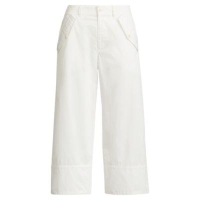 Ralph Lauren Cotton Twill Wide-leg Pant White