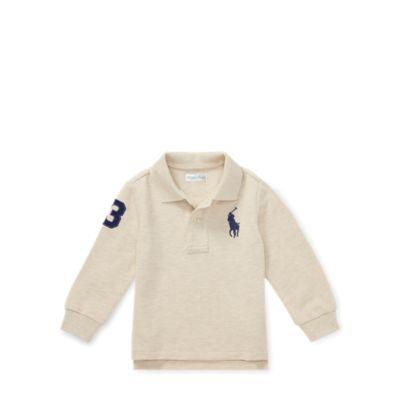 Ralph Lauren Cotton Mesh Polo Shirt New Sand Heather 12m