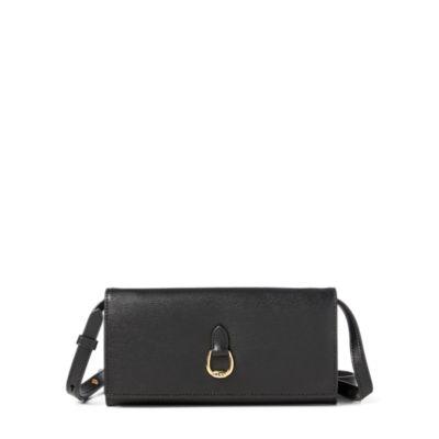 Ralph Lauren Saffiano Leather Crossbody Bag Black