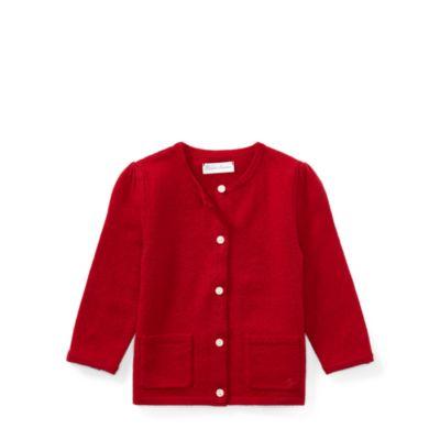 Ralph Lauren Bow-trim Wool Cardigan Park Ave Red 3m