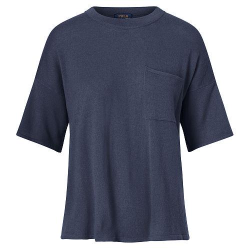 Polo Ralph Lauren Boxy Cashmere Pocket Tee Bright Navy