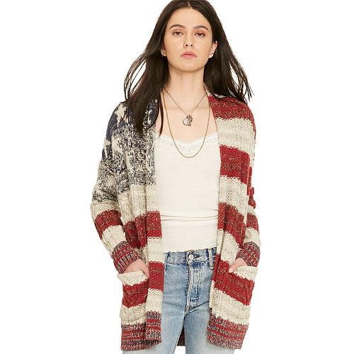 Ralph Lauren Denim & Supply Stars-and-stripes Cardigan Red/natural/blue