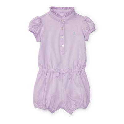 Ralph Lauren Cotton Polo Romper Pale Purple 3m