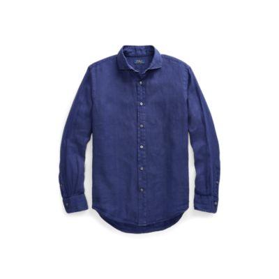 Ralph Lauren Classic Fit Linen Shirt New Classic Navy