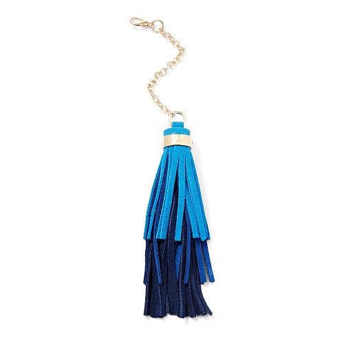 Ralph Lauren Lauren Ombr Tasseled Handbag Charm Jewel Blue/blue/navy