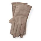 Ralph Lauren Corset-stitched Leather Gloves Taupe Holiday