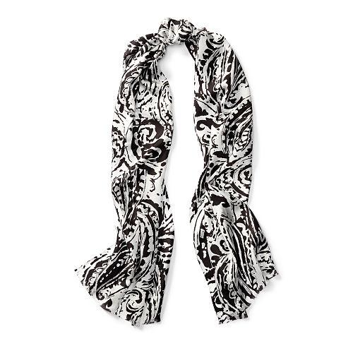 Ralph Lauren Lauren Talia Paisley Silk Scarf Ivory