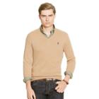 Polo Ralph Lauren Merino Wool V-neck Sweater Dark Beige Heather