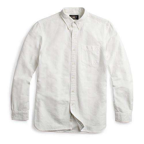 Ralph Lauren Rrl Selvedge Cotton Oxford Shirt White