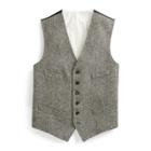 Ralph Lauren Wool-blend Herringbone Vest Black And Cream