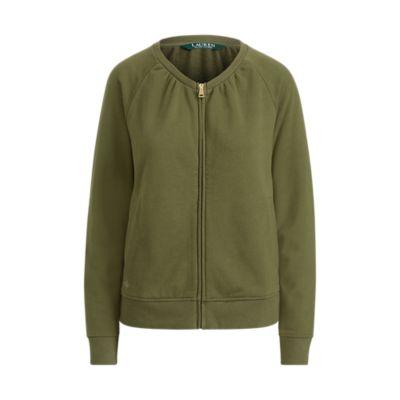 Ralph Lauren French Terry Mockneck Jacket Admiral Green