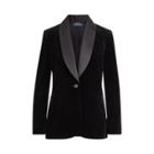 Ralph Lauren Silk-trim Velvet Blazer Black