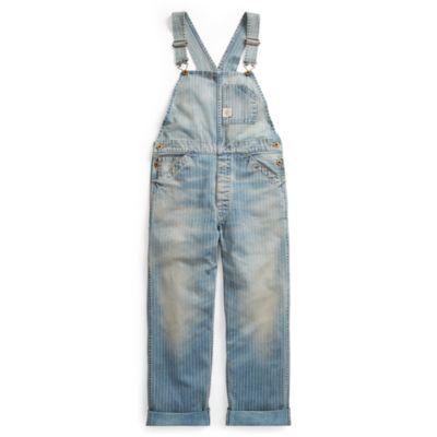 Ralph Lauren Striped Cotton Denim Overall Harris Wash
