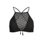 Ralph Lauren Metallic Crocheted Bikini Top Black