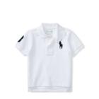 Ralph Lauren Cotton Mesh Polo Shirt White 6m