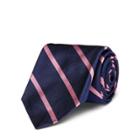 Ralph Lauren Striped Silk Repp Narrow Tie Navy/lt Pink
