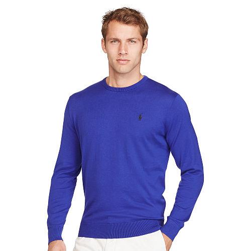 Ralph Lauren Polo Golf Pima Cotton Crewneck Sweater Flag Royal