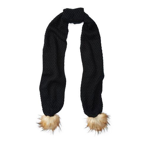 Ralph Lauren Lauren Knit Pom-pom Scarf Black