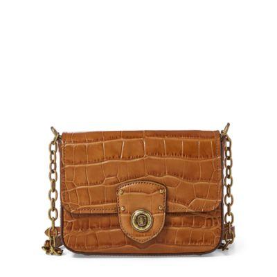 Ralph Lauren Leather Crossbody Bag Bourbon