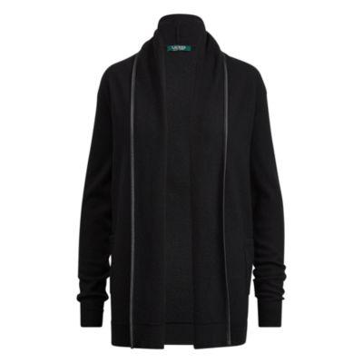 Ralph Lauren Open-front Shawl Cardigan Polo Black