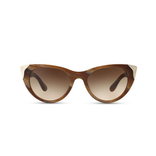 Ralph Lauren Western Cat Eye Sunglasses Brown Horne