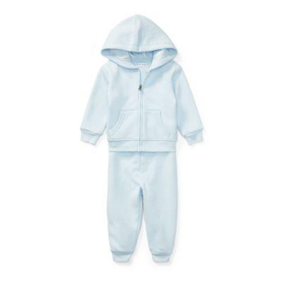 Ralph Lauren Fleece Hoodie & Pant Set Beryl Blue 6m