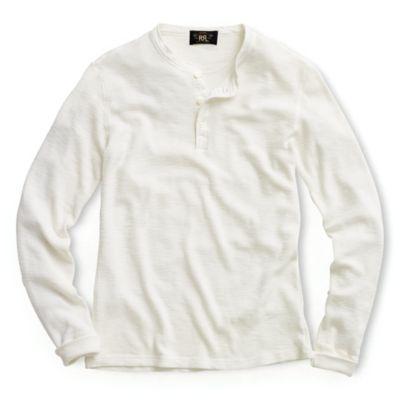Ralph Lauren Long-sleeved Waffle Henley Paper White