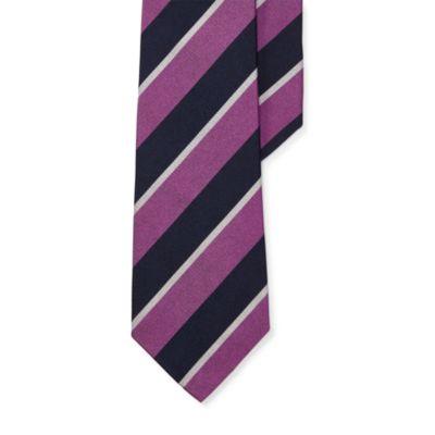 Ralph Lauren Striped Silk Repp Narrow Tie Navy/magenta