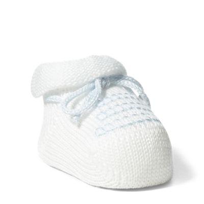 Ralph Lauren Embroidered Cotton Booties White 0-3m