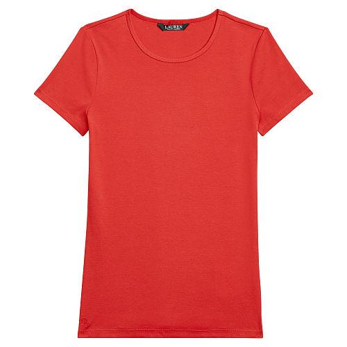 Ralph Lauren Lauren Stretch Cotton Knit Tee Fresh Tomato