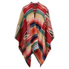 Ralph Lauren Linen-blend Open-front Poncho Red Multi