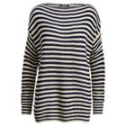 Ralph Lauren Lauren Striped Boatneck Sweater Deep Navy/lt Summer Khaki