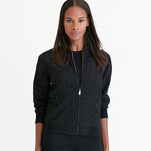 Ralph Lauren Lauren Lace Bomber Jacket Black