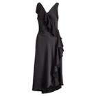 Ralph Lauren Ruffled Crepe Sleeveless Dress Black