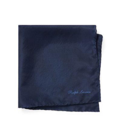 Ralph Lauren Madder Silk Pocket Square Navy