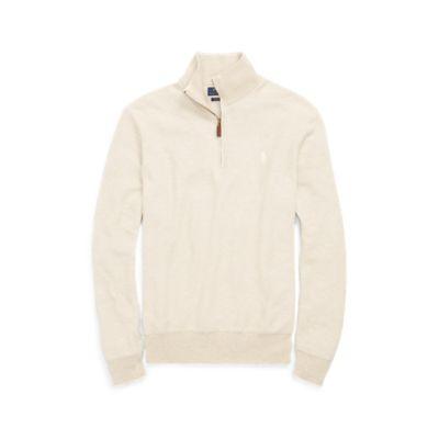 Ralph Lauren Cotton Mesh Half-zip Sweater Expedition Dune Heather