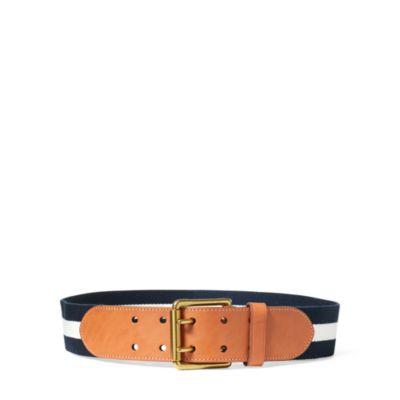 Ralph Lauren Double-prong Webbed Belt Navy/cream