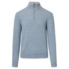 Polo Ralph Lauren Cashmere Half-zip Sweater Chambray Heather