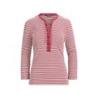 Ralph Lauren Lace-up Striped Cotton Top Rich Cranberry/cream