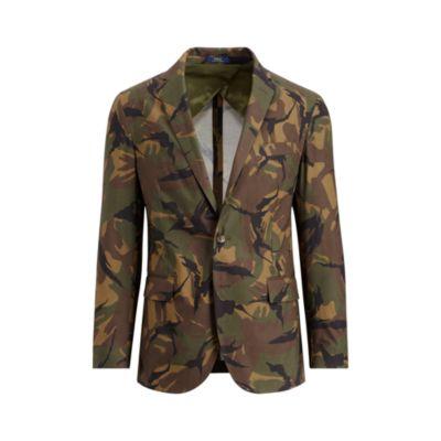 Ralph Lauren Morgan Camo Cotton Sport Coat Dark Olive And Olive