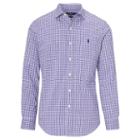 Polo Ralph Lauren Cotton Poplin Sport Shirt Plum/harbor Blue Multi
