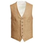 Polo Ralph Lauren Textured Linen Vest Light Tan And Brown