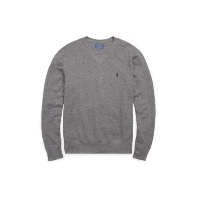 Ralph Lauren Cotton-blend-fleece Sweatshirt Charcoal Herringbone