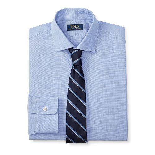 Polo Ralph Lauren Slim-fit Cotton Dress Shirt 1097a Light Blue/white