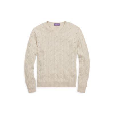 Ralph Lauren Cable-knit Cashmere Sweater Stone