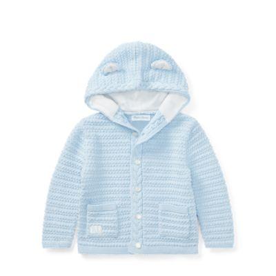 Ralph Lauren Bear-hood Cotton Cardigan Beryl Blue 6m
