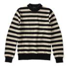 Ralph Lauren Rrl Indigo Striped Cotton Sweater Black White Stripe